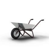 Wheelbarrow | Geselle type 25 | mounted | flat pan 85 l | without pan support with inflatable tire